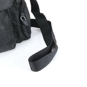Prada Black Shoulder Bag Tessuto Messenger Leather Crossbody Triangle Logo